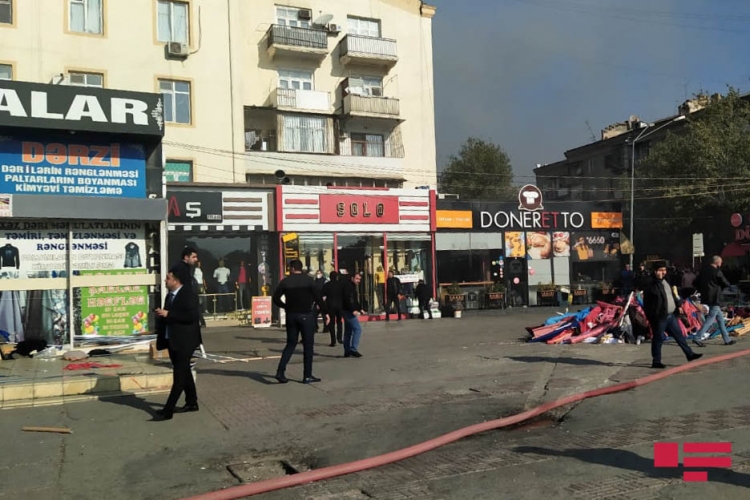 Bakıda ticarət obyektlərində baş verən yanğın söndürülüb -