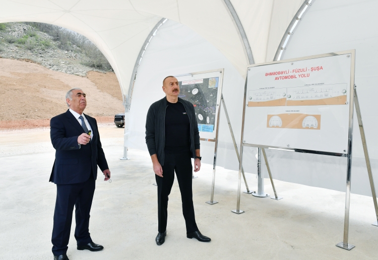 Prezident Daşaltıya gedib, tunellərin tikintisi ilə tanış olub -