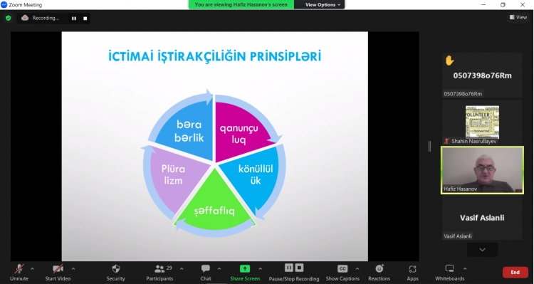 İctimai iştirakçılıq və ictimai nəzarət fəaliyyətləri sahəsində təlimlər keçirlir