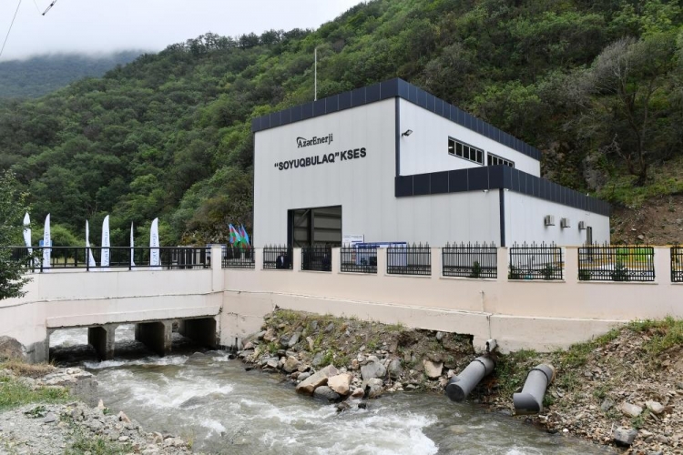 Kəlbəcərdə “Soyuqbulaq” Kiçik Su Elektrik Stansiyasının açılışı olub -