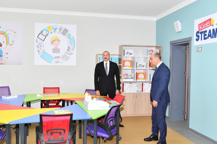 Prezident Xırdalan şəhər 11 nömrəli tam orta məktəbin yeni binasının açılışında iştirak edib -