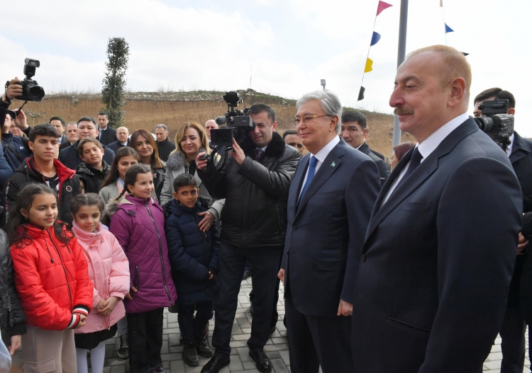 Azərbaycan və Qazaxıstan prezidentləri Füzulidə Kurmanqazı adına Uşaq Yaradıcılıq Mərkəzinin açılışında iştirak ediblər -