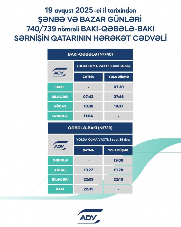 Qatarların qrafikində dəyişiklik –
