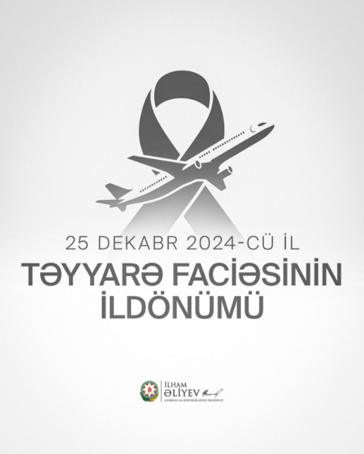 Prezident təyyarə qəzasının ildönümü ilə bağlı paylaşım edib