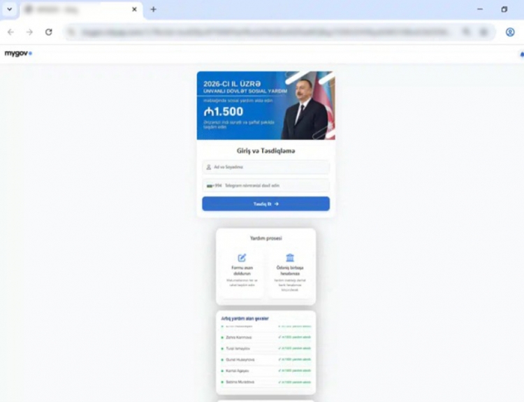 Vətəndaşlara saxta saytlarla bağlı xəbərdarlıq edilib -