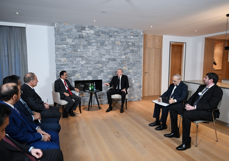 Prezident İlham Əliyev Davosda bir sıra görüş keçirib